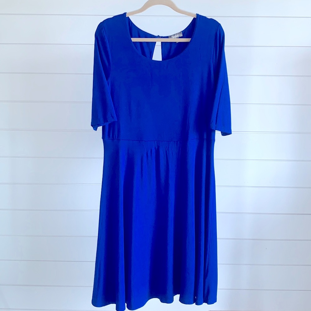 Neiman Marcus casual 3/4 sleeves Blue Dress Size XL